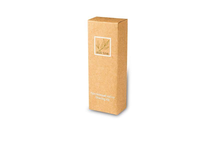 Бритвенный набор, коричневая картонная коробка